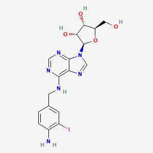 molecular formula C17H19IN6O4 B1203710 3-Iodo-N(6)-4-aminobenzyladenosine CAS No. 95523-14-1