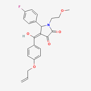 molecular formula C23H22FNO5 B12037133 4-(4-(Allyloxy)benzoyl)-5-(4-fluorophenyl)-3-hydroxy-1-(2-methoxyethyl)-1H-pyrrol-2(5H)-one CAS No. 618074-27-4