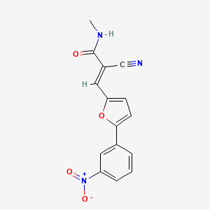 molecular formula C15H11N3O4 B12037169 2-Cyano-N-methyl-3-(5-(3-nitrophenyl)furan-2-yl)acrylamide CAS No. 332057-98-4