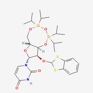 molecular formula C28H42N2O7S2Si2 B1203719 2'-O-(1,3-Benzodithiol-2-yl)-3',5'-O-(1,1,3,3-tetraisopropyldisiloxan-1,3-diyl)uridine CAS No. 86365-02-8