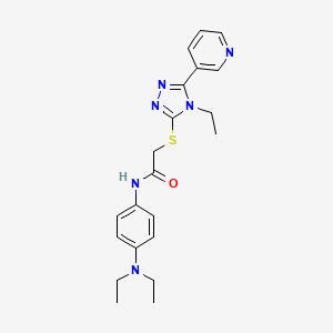 molecular formula C21H26N6OS B12037219 N-[4-(diethylamino)phenyl]-2-{[4-ethyl-5-(3-pyridinyl)-4H-1,2,4-triazol-3-yl]sulfanyl}acetamide CAS No. 618426-45-2