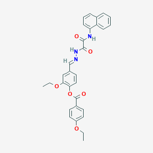 molecular formula C30H27N3O6 B12037229 [2-ethoxy-4-[(E)-[[2-(naphthalen-1-ylamino)-2-oxoacetyl]hydrazinylidene]methyl]phenyl] 4-ethoxybenzoate 