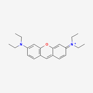 molecular formula C21H27N2O+ B1203752 Ethanaminium, N-[6-(diethylamino)-3H-xanthen-3-ylidene]-N-ethyl-, chloride CAS No. 4905-67-3
