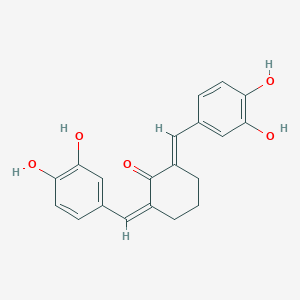 molecular formula C20H18O5 B120376 (2E,6Z)-2,6-bis[(3,4-dihydroxyphenyl)methylidene]cyclohexan-1-one CAS No. 142381-66-6