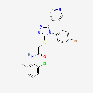 molecular formula C23H19BrClN5OS B12037637 2-{[4-(4-bromophenyl)-5-(pyridin-4-yl)-4H-1,2,4-triazol-3-yl]sulfanyl}-N-(2-chloro-4,6-dimethylphenyl)acetamide 