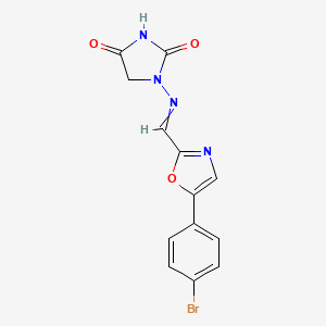 molecular formula C13H9BrN4O3 B1203783 1-[[5-(4-Bromophenyl)-1,3-oxazol-2-yl]methylideneamino]imidazolidine-2,4-dione 