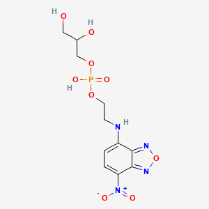 molecular formula C11H15N4O9P B1203787 2,3-Dihydroxypropyl 2-[(7-nitro-2,1,3-benzoxadiazol-4-yl)amino]ethyl hydrogen phosphate CAS No. 64205-19-2