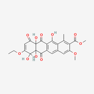 molecular formula C24H22O11 B1203798 methyl 8-ethoxy-6a,7,10a,12-tetrahydroxy-3-methoxy-1-methyl-6,10,11-trioxo-7H-tetracene-2-carboxylate CAS No. 79495-72-0