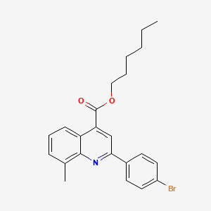 molecular formula C23H24BrNO2 B12037998 Hexyl 2-(4-bromophenyl)-8-methylquinoline-4-carboxylate CAS No. 355419-71-5