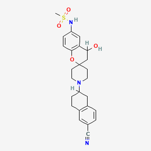 molecular formula C25H29N3O4S B1203801 N-[1'-(6-cyano-1,2,3,4-tetrahydronaphthalen-2-yl)-4-hydroxyspiro[3,4-dihydrochromene-2,4'-piperidine]-6-yl]methanesulfonamide 