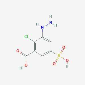 molecular formula C7H7ClN2O5S B12038049 2-Chloro-3-hydrazinyl-5-sulfobenzoic acid 