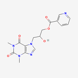 molecular formula C16H17N5O5 B1203811 Dyphylline nicotinate CAS No. 80181-40-4