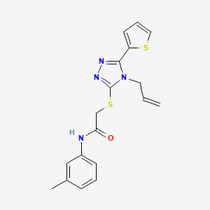 molecular formula C18H18N4OS2 B12038185 N-(3-methylphenyl)-2-{[4-(prop-2-en-1-yl)-5-(thiophen-2-yl)-4H-1,2,4-triazol-3-yl]sulfanyl}acetamide CAS No. 577700-09-5
