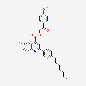 molecular formula C33H35NO4 B12038218 2-(4-Methoxyphenyl)-2-oxoethyl 2-(4-heptylphenyl)-6-methylquinoline-4-carboxylate CAS No. 355433-23-7