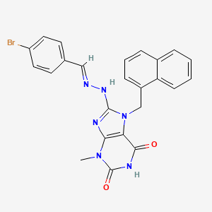 molecular formula C24H19BrN6O2 B12038345 8-[(2E)-2-[(4-bromophenyl)methylidene]hydrazinyl]-3-methyl-7-(naphthalen-1-ylmethyl)purine-2,6-dione CAS No. 478252-68-5