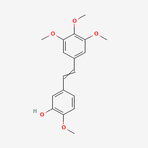 molecular formula C18H20O5 B1203837 2-Methoxy-5-[2-(3,4,5-trimethoxyphenyl)ethenyl]phenol CAS No. 117048-62-1