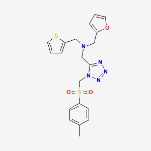 molecular formula C20H21N5O3S2 B1203846 1-(2-furanyl)-N-[[1-[(4-methylphenyl)sulfonylmethyl]-5-tetrazolyl]methyl]-N-(thiophen-2-ylmethyl)methanamine 