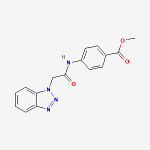 molecular formula C16H14N4O3 B1203847 4-[[2-(1-Benzotriazolyl)-1-oxoethyl]amino]benzoic acid methyl ester 