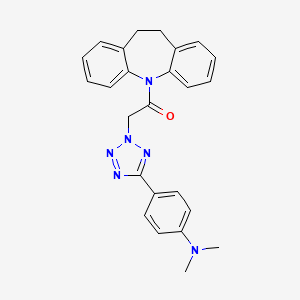 molecular formula C25H24N6O B1203851 1-(5,6-Dihydrobenzo[b][1]benzazepin-11-yl)-2-[5-[4-(dimethylamino)phenyl]-2-tetrazolyl]ethanone 