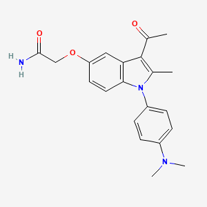 molecular formula C21H23N3O3 B1203852 2-[[3-Acetyl-1-[4-(dimethylamino)phenyl]-2-methyl-5-indolyl]oxy]acetamide 