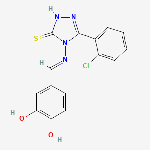 molecular formula C15H11ClN4O2S B12038531 3-(2-Chlorophenyl)-4-((3,4-dihydroxybenzylidene)amino)-1H-1,2,4-triazole-5(4H)-thione CAS No. 478254-44-3
