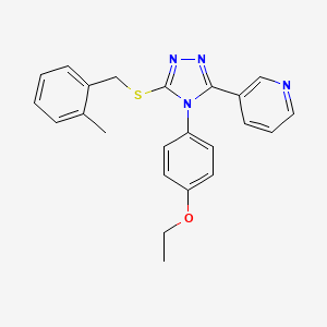 molecular formula C23H22N4OS B12038534 3-(4-(4-Ethoxyphenyl)-5-((2-methylbenzyl)thio)-4H-1,2,4-triazol-3-yl)pyridine CAS No. 477330-16-8