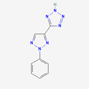 molecular formula C9H7N7 B1203857 5-(2-phenyl-4-triazolyl)-2H-tetrazole 