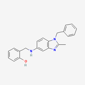 molecular formula C22H21N3O B1203862 2-[[[2-Methyl-1-(phenylmethyl)-5-benzimidazolyl]amino]methyl]phenol 