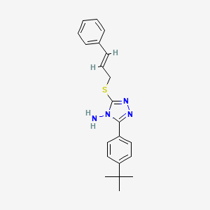 molecular formula C21H24N4S B12038632 3-(4-(tert-Butyl)phenyl)-5-(cinnamylthio)-4H-1,2,4-triazol-4-amine CAS No. 676245-15-1