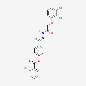 molecular formula C22H15BrCl2N2O4 B12038716 [4-[(E)-[[2-(2,3-dichlorophenoxy)acetyl]hydrazinylidene]methyl]phenyl] 2-bromobenzoate 