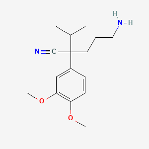 molecular formula C16H24N2O2 B1203880 5-Amino-2-(3,4-dimethoxyphenyl)-2-isopropylvaleronitrile CAS No. 27487-66-7