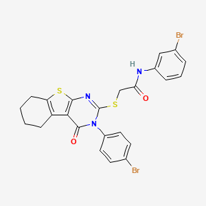 molecular formula C24H19Br2N3O2S2 B12038808 N-(3-bromophenyl)-2-{[3-(4-bromophenyl)-4-oxo-3,4,5,6,7,8-hexahydro[1]benzothieno[2,3-d]pyrimidin-2-yl]sulfanyl}acetamide CAS No. 476484-26-1