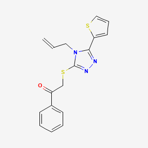 molecular formula C17H15N3OS2 B12038823 1-phenyl-2-{[4-(prop-2-en-1-yl)-5-(thiophen-2-yl)-4H-1,2,4-triazol-3-yl]sulfanyl}ethanone CAS No. 385787-69-9