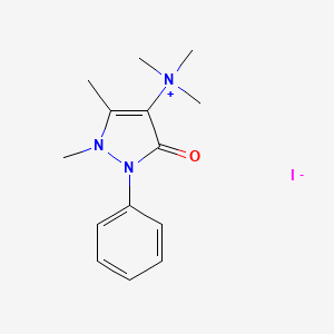 molecular formula C14H20IN3O B1203884 1H-Pyrazol-4-aminium, 2,3-dihydro-3-oxo-N,N,N,1,5-pentamethyl-2-phenyl-, iodide CAS No. 52526-36-0