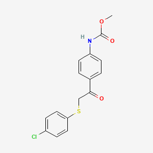 molecular formula C16H14ClNO3S B12038925 Methyl 4-{[(4-chlorophenyl)sulfanyl]acetyl}phenylcarbamate 
