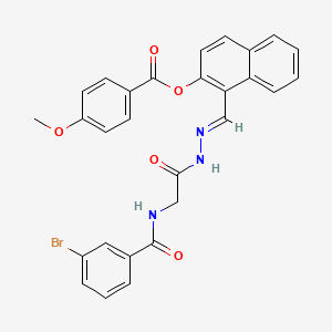 molecular formula C28H22BrN3O5 B12038943 [1-[(E)-[[2-[(3-bromobenzoyl)amino]acetyl]hydrazinylidene]methyl]naphthalen-2-yl] 4-methoxybenzoate 