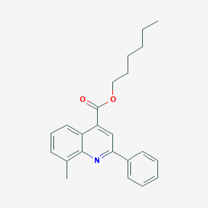 molecular formula C23H25NO2 B12038979 Hexyl 8-methyl-2-phenylquinoline-4-carboxylate 