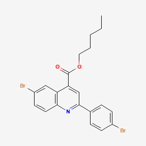 molecular formula C21H19Br2NO2 B12038997 Pentyl 6-bromo-2-(4-bromophenyl)quinoline-4-carboxylate 