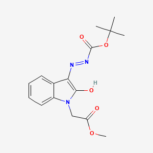 molecular formula C16H19N3O5 B12039005 tert-Butyl 2-(1-(2-methoxy-2-oxoethyl)-2-oxoindolin-3-ylidene)hydrazinecarboxylate CAS No. 370855-03-1