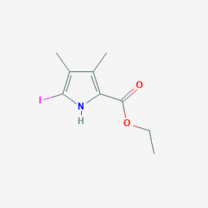 molecular formula C9H12INO2 B12039067 Ethyl 5-iodo-3,4-dimethyl-1H-pyrrole-2-carboxylate CAS No. 4391-95-1