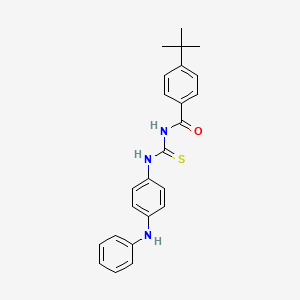 molecular formula C24H25N3OS B12039075 4-tert-Butyl-N-(4-(phenylamino)phenylcarbamothioyl)benzamide 