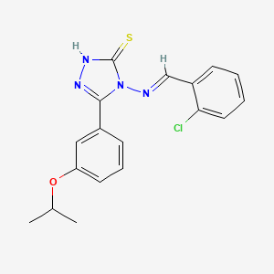 molecular formula C18H17ClN4OS B12039083 4-((2-Chlorobenzylidene)amino)-5-(3-isopropoxyphenyl)-4H-1,2,4-triazole-3-thiol CAS No. 585564-01-8