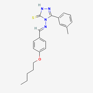 molecular formula C21H24N4OS B12039094 4-((4-(Pentyloxy)benzylidene)amino)-5-(m-tolyl)-4H-1,2,4-triazole-3-thiol CAS No. 478256-44-9