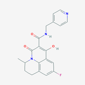 molecular formula C20H18FN3O3 B12039119 9-Fluoro-7-hydroxy-3-methyl-5-oxo-N-[(pyridin-4-yl)methyl]-2,3-dihydro-1H,5H-pyrido[3,2,1-ij]quinoline-6-carboxamide CAS No. 4827-01-4