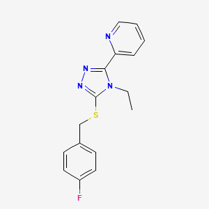 molecular formula C16H15FN4S B12039149 2-(4-Ethyl-5-((4-fluorobenzyl)thio)-4H-1,2,4-triazol-3-yl)pyridine CAS No. 618413-99-3