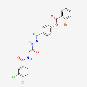 molecular formula C23H16BrCl2N3O4 B12039154 [4-[(E)-[[2-[(3,4-dichlorobenzoyl)amino]acetyl]hydrazinylidene]methyl]phenyl] 2-bromobenzoate 