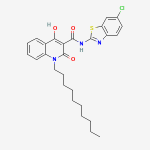 molecular formula C27H30ClN3O3S B12039157 N-(6-chloro-1,3-benzothiazol-2-yl)-1-decyl-4-hydroxy-2-oxo-1,2-dihydroquinoline-3-carboxamide 