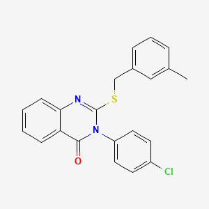 molecular formula C22H17ClN2OS B12039160 3-(4-Chlorophenyl)-2-((3-methylbenzyl)thio)-4(3H)-quinazolinone CAS No. 476484-77-2