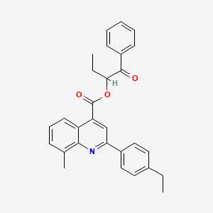 molecular formula C29H27NO3 B12039218 1-Oxo-1-phenylbutan-2-yl 2-(4-ethylphenyl)-8-methylquinoline-4-carboxylate CAS No. 355429-33-3