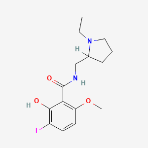 molecular formula C15H21IN2O3 B1203923 (S)-(-)-3-Iodo-2-hydroxy-6-methoxy-N-(1-ethyl-2-pyrrolidinyl)methylbenzamide 